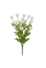 22 Inch White Mini Allium Bush w/Foliage (18 Ball) 17182A-wh
