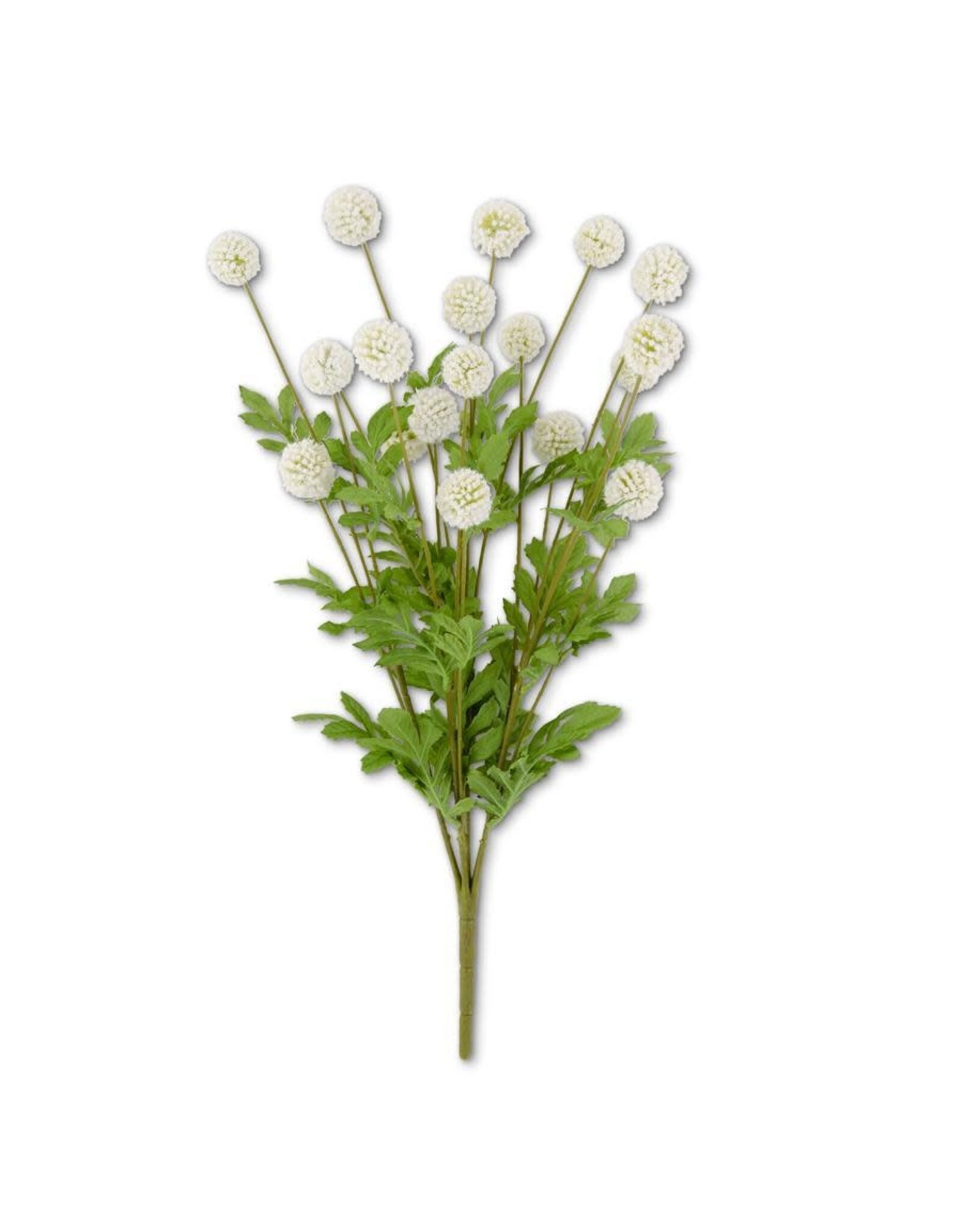 22 Inch White Mini Allium Bush w/Foliage (18 Ball) 17182A-wh