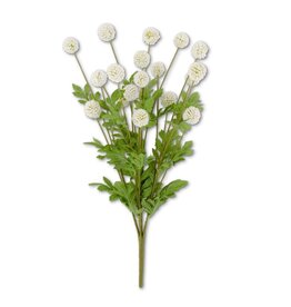 22 Inch White Mini Allium Bush w/Foliage (18 Ball) 17182A-wh