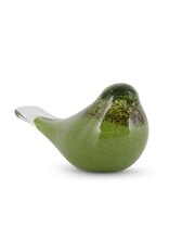 5.5 Inch Green & Brown Speckled Glass Bird 17312B-GR