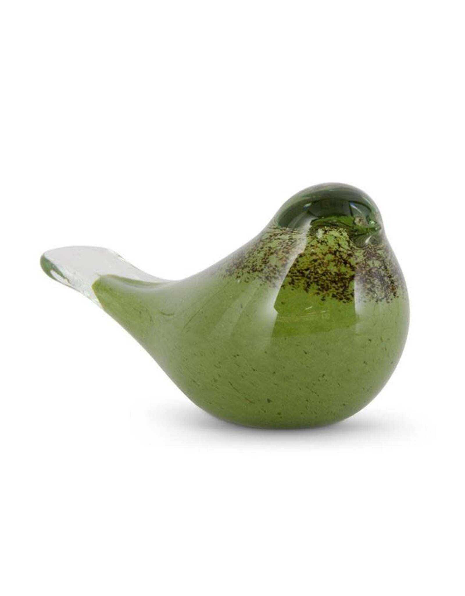 5.5 Inch Green & Brown Speckled Glass Bird 17312B-GR