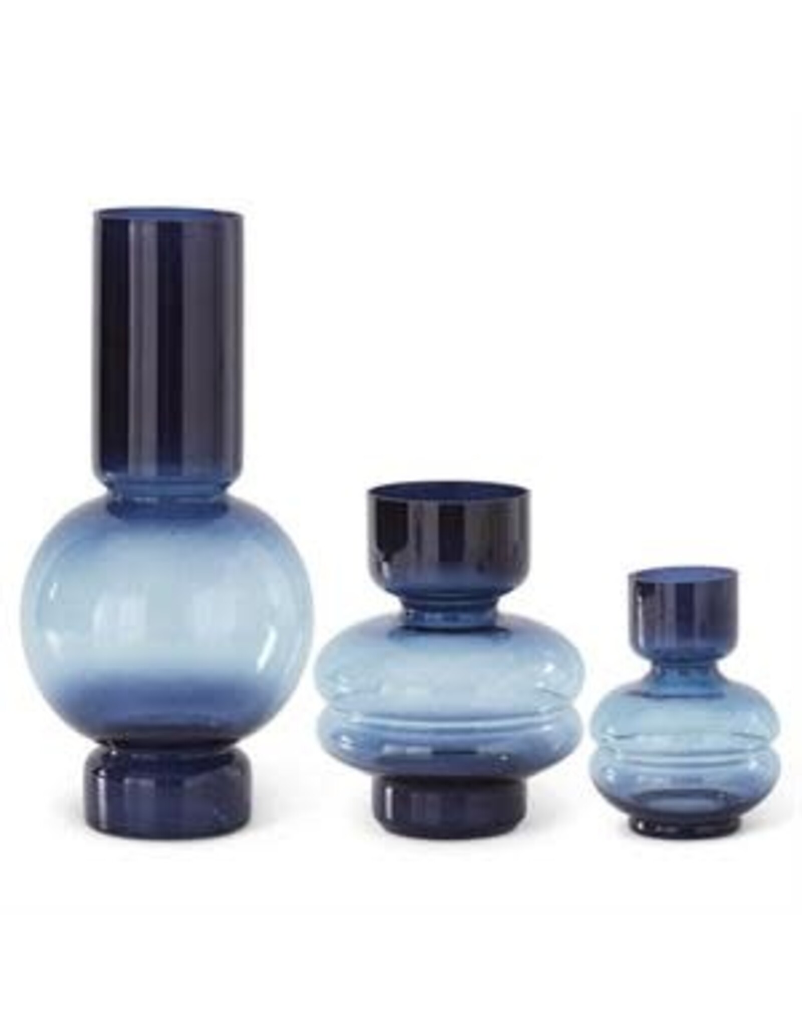 Blue 2 Tone Pot Belly Vase 17858A