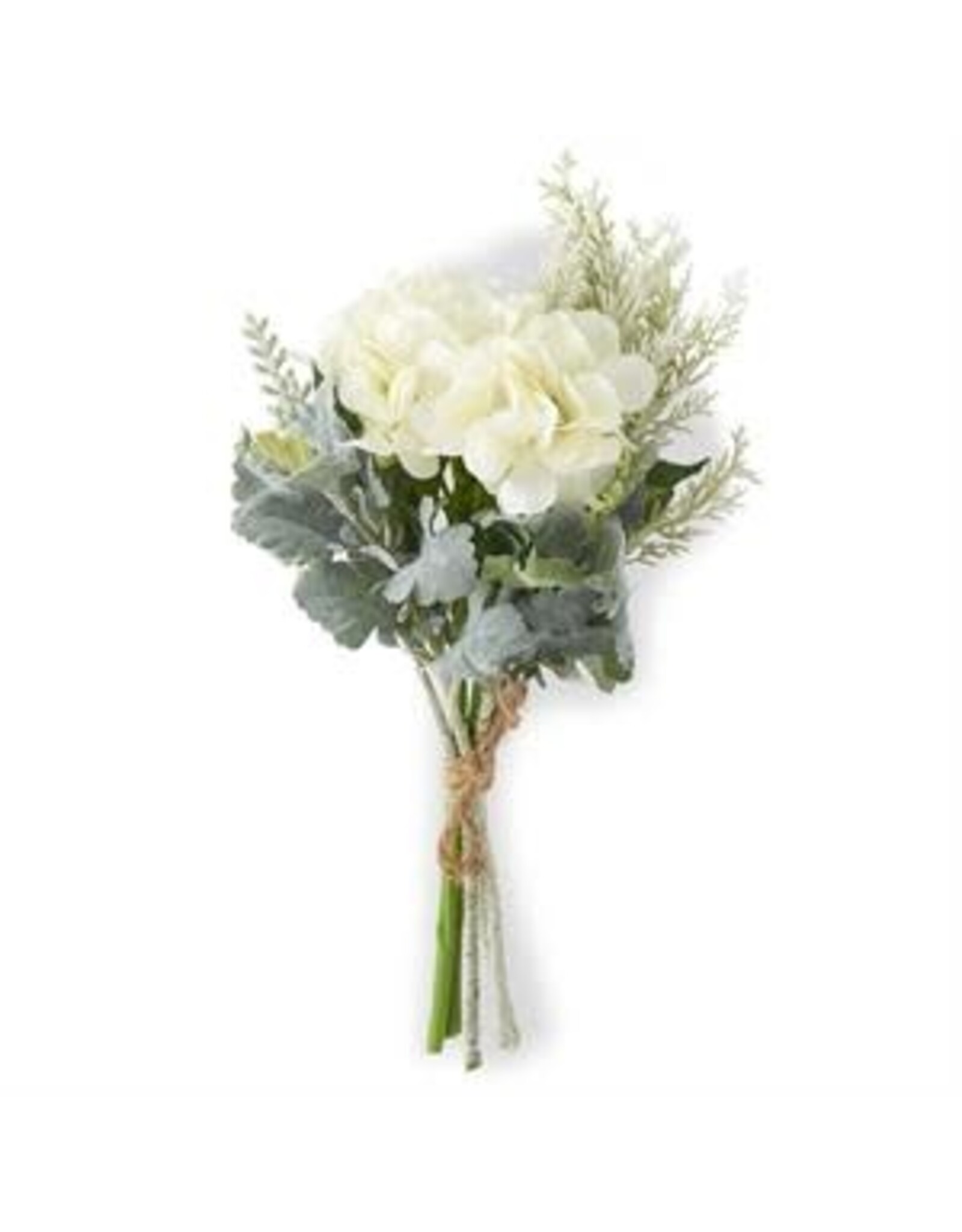 11.5 "  Green Mixed Foliage & White Hydrange 17872A