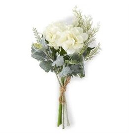 11.5 "  Green Mixed Foliage & White Hydrange 17872A
