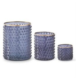 Blue Dot Vase w/ Gold Rim 18103A