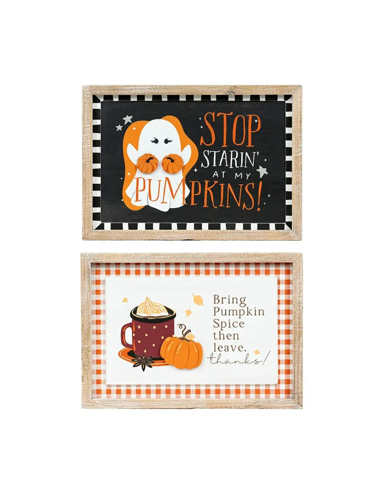 14x10x1.5 reversible wd frame sign (PUMPKINS/THANKS) 60303