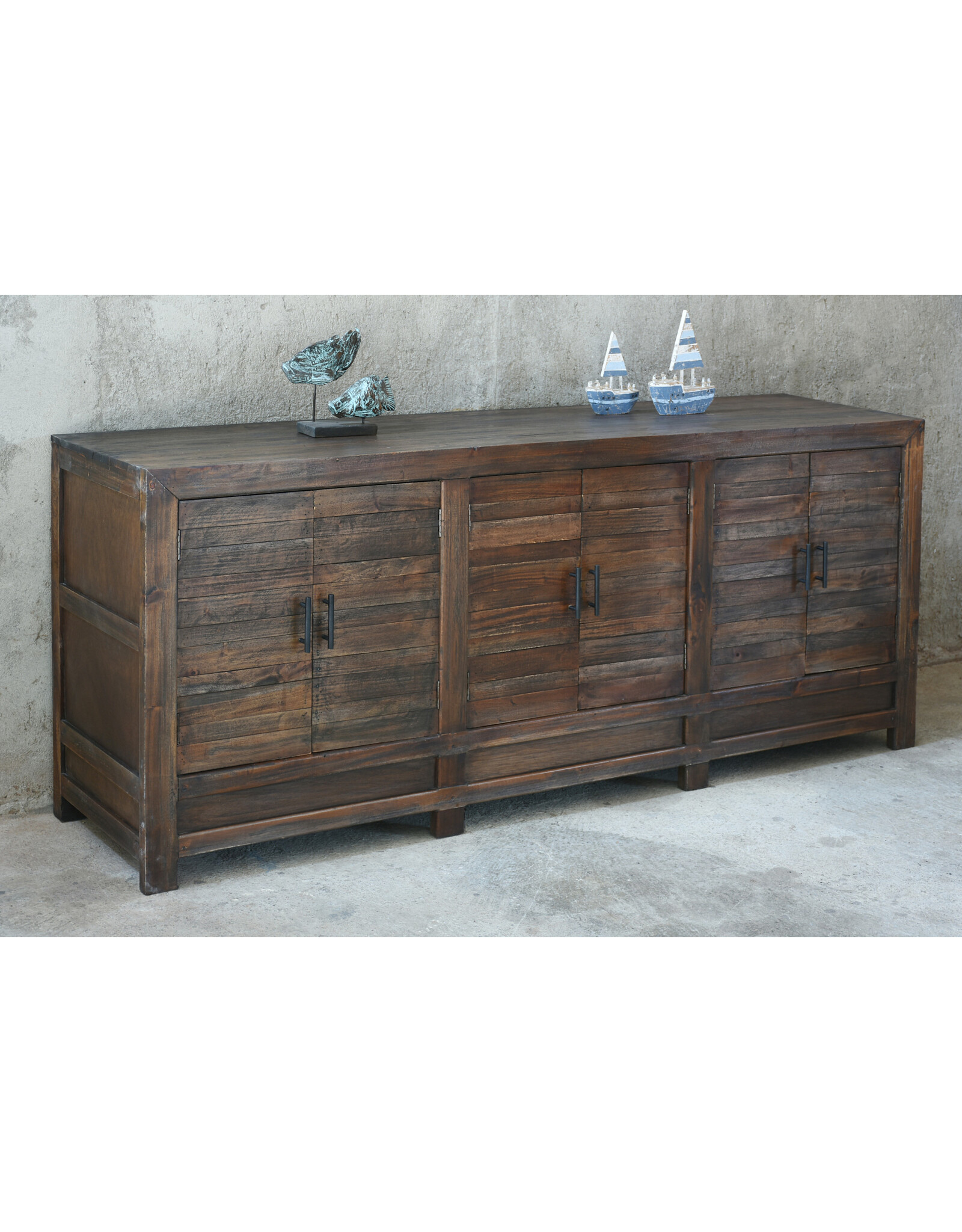 CAB634 Modern Credenza 6Panel Doors 80.7x20.1x33.8"H