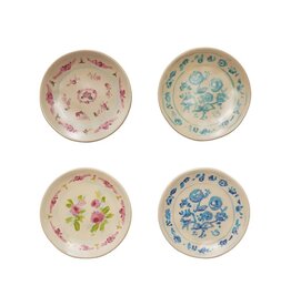 6" Rnd Floral Plate 4 styles, each DG0104A