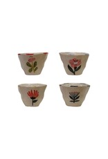 6 oz Stoneware Cup/Bowl with Flower DG0108A