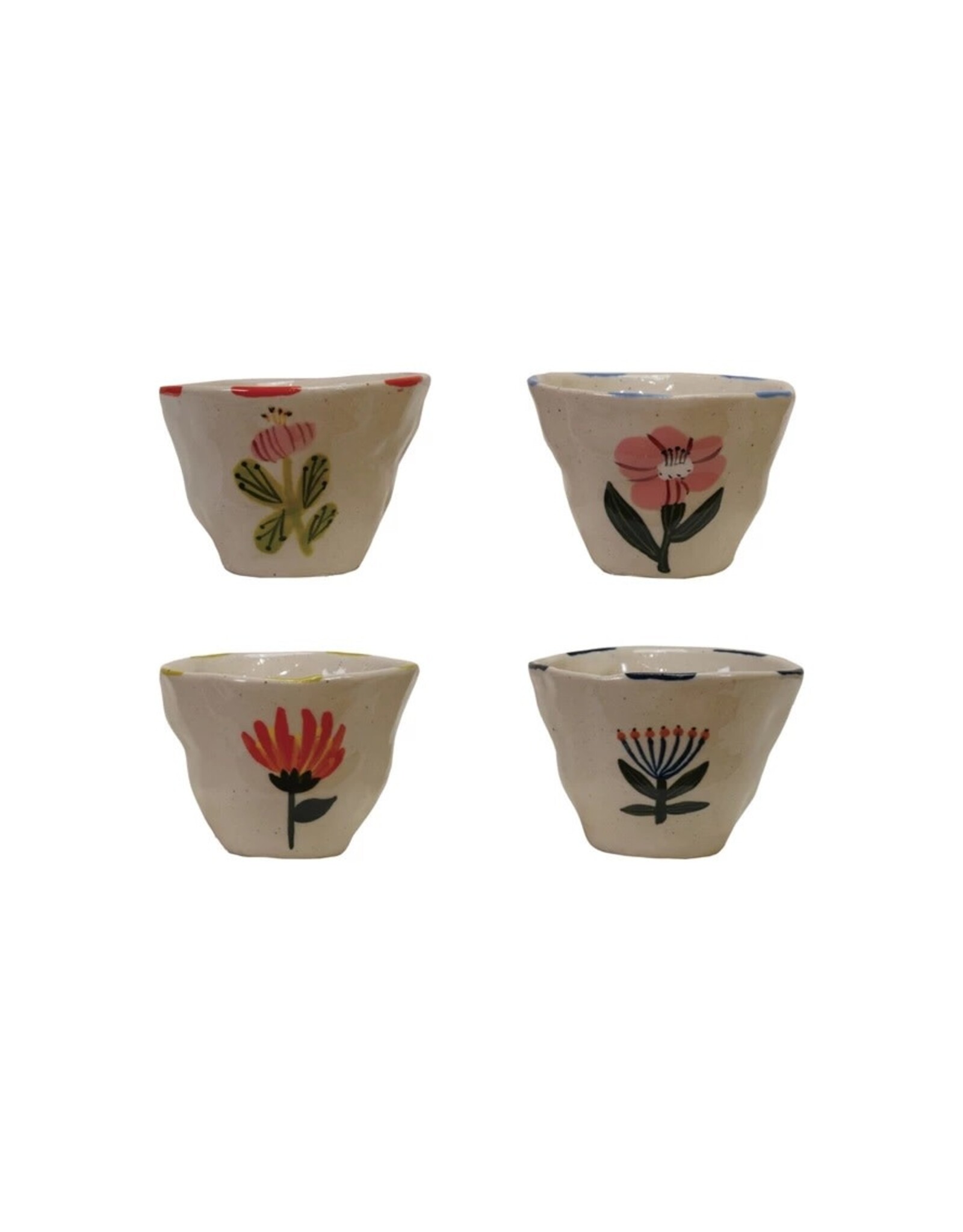 6 oz Stoneware Cup/Bowl with Flower DG0108A