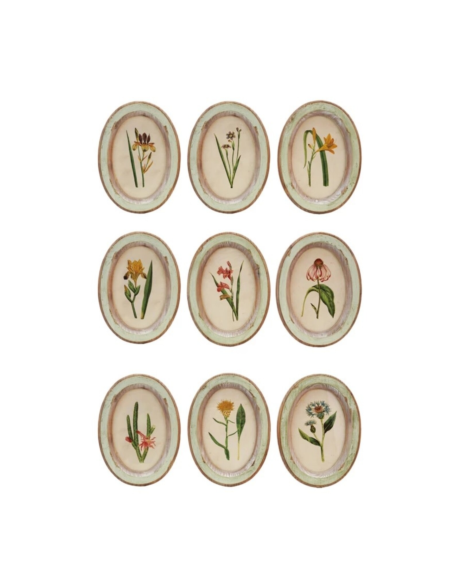 Wood Frame Oval Flower wall Decor 9 styles, each DG0700A
