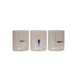 12 oz Drinking Glass Fish DG0804A