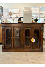 CAB1589 Glazed Credenza 4Glz Panel Doors 54.3x17.3x36.6"H