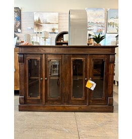 CAB1589 Glazed Credenza 4Glz Panel Doors 54.3x17.3x36.6"H