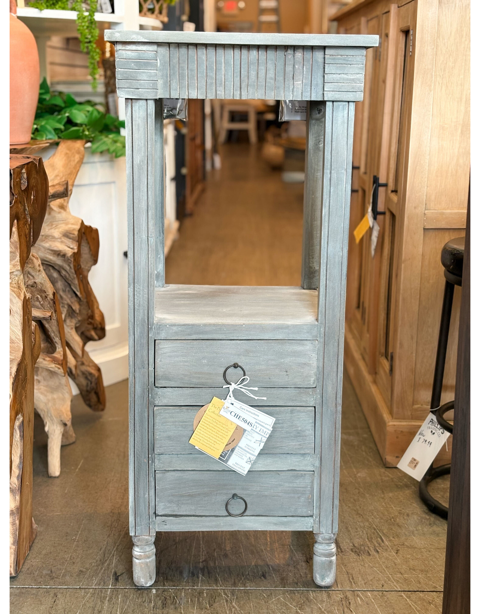 CHE504S End Table 3Drwr 18.2x15.3x41"H