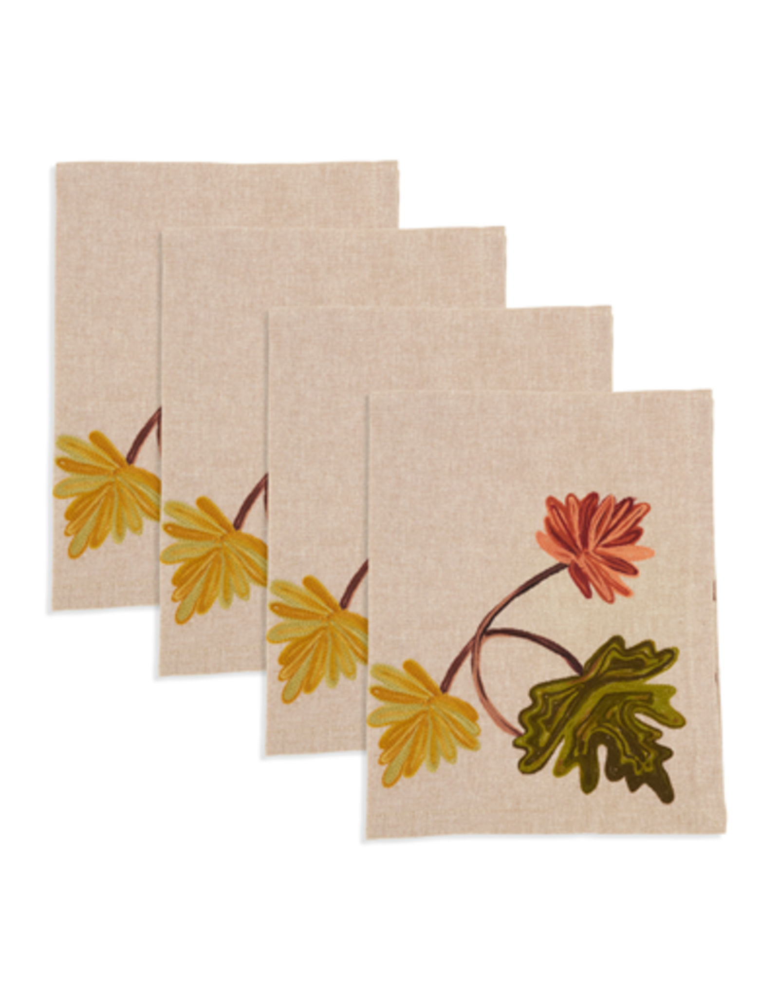 Embroidered Fall Leaf Napkin