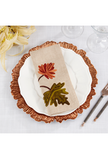 Embroidered Fall Leaf Napkin