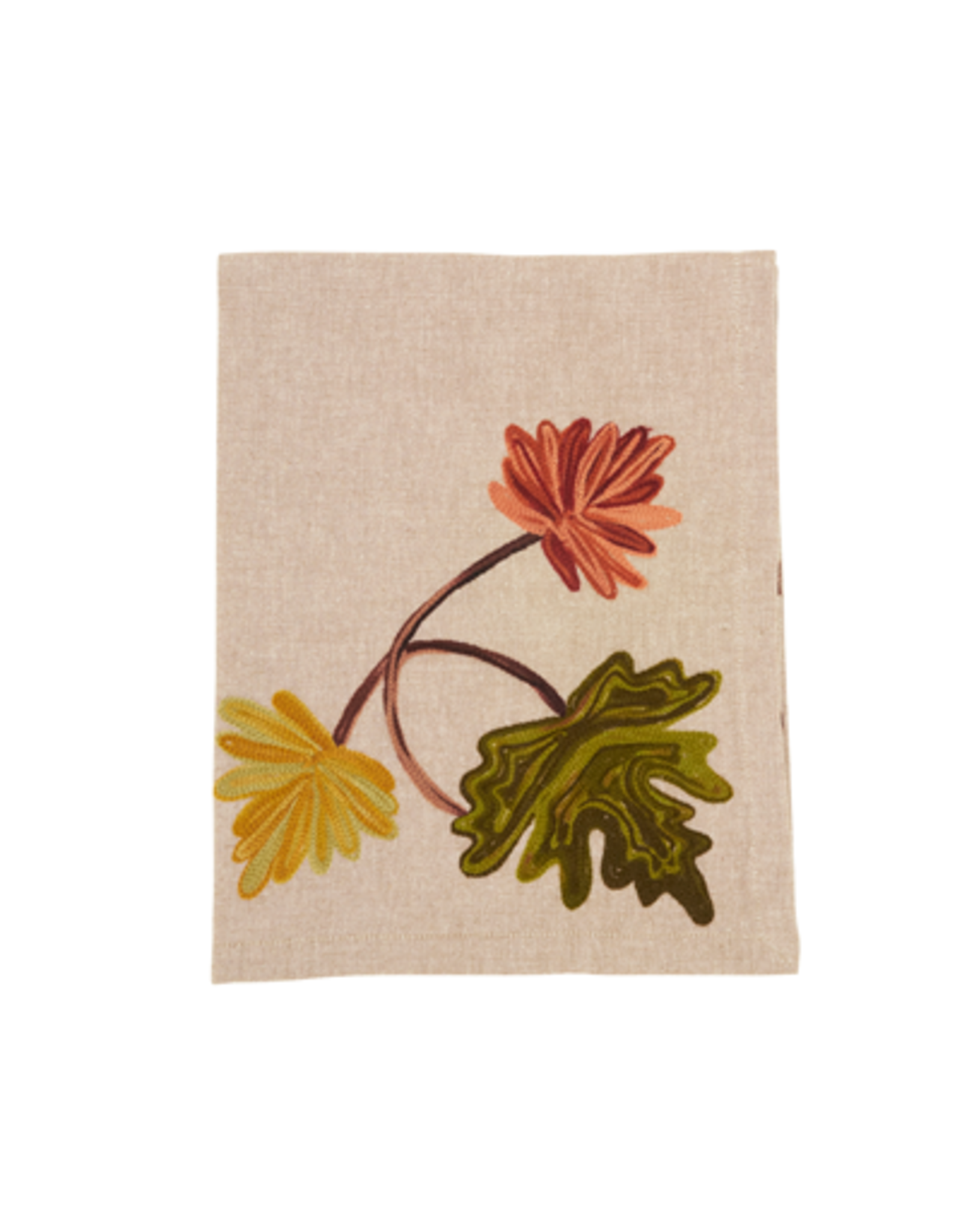 Embroidered Fall Leaf Napkin