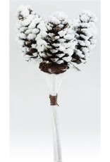 12"L SNOWY PINECONE PICK X3