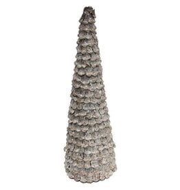 16.5" PINECONE PETAL/GLITTER CONE