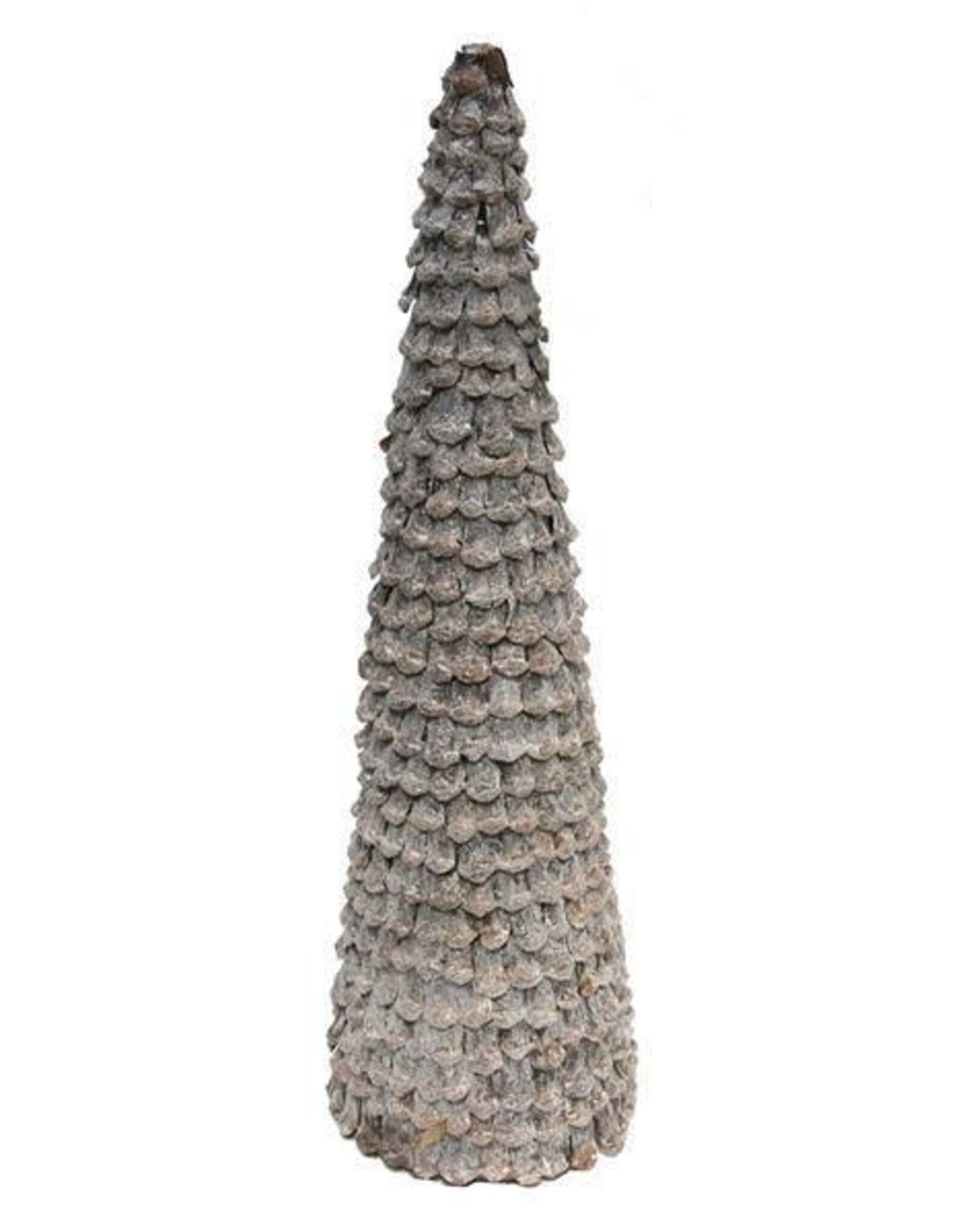20.25"PINECNE PETAL/GLITTER CONE