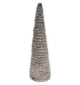 20.25"PINECNE PETAL/GLITTER CONE