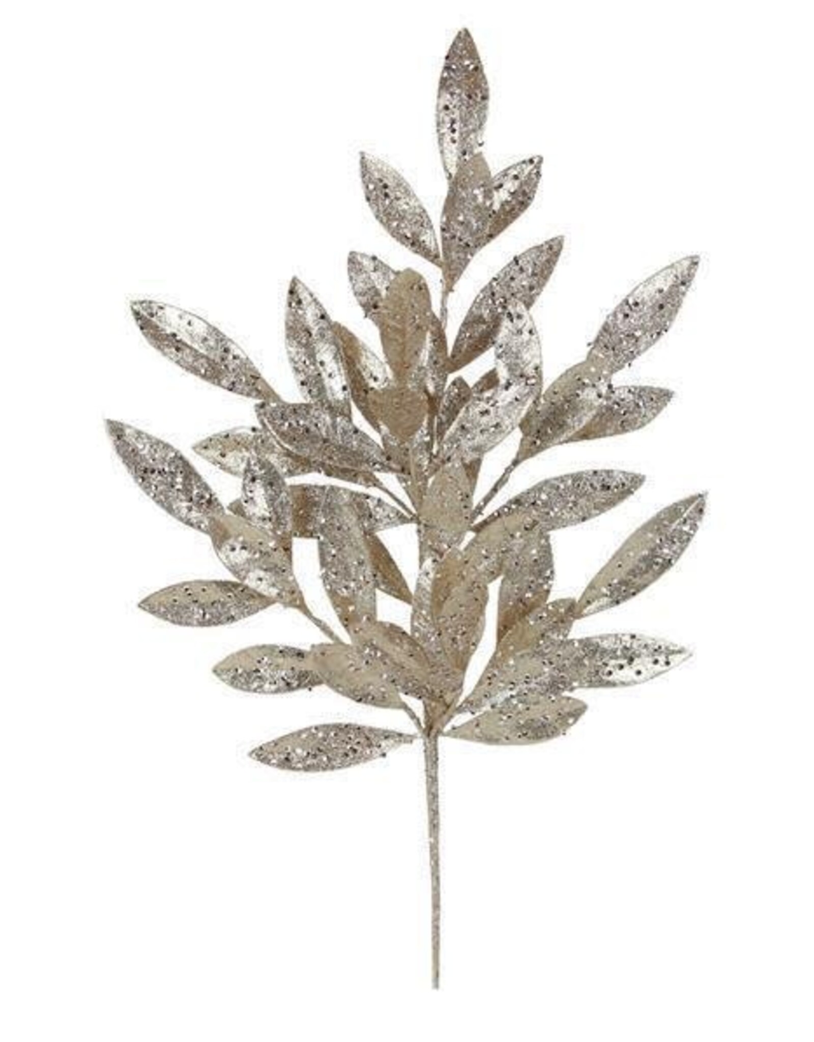 23"L GLITTER BAY LEAF SPRAY