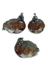 3 ASSORTED 8.5"L FEATHER QUAIL EACH