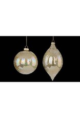 3 ASST 5"DIA BEADED GLASS ORN