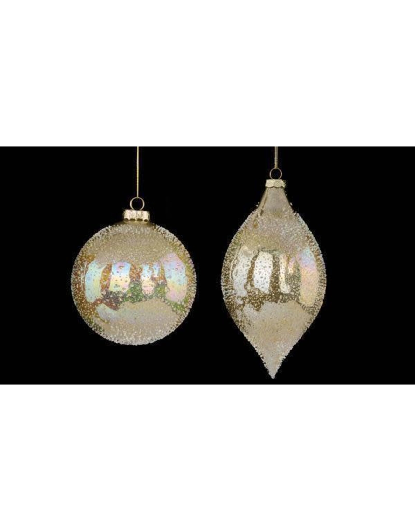 3 ASST 5"DIA BEADED GLASS ORN