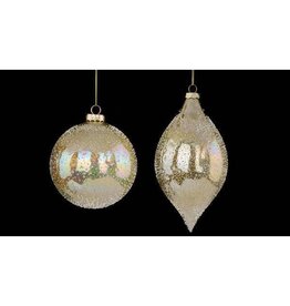 3 ASST 5"DIA BEADED GLASS ORN