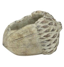 7.5"L X 5"H CEMENT ACORN PLANTER
