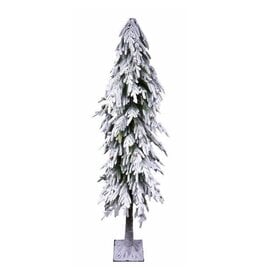 60"H FLOCKED NORFOLK PINE/PINECON