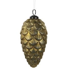 6.5"L GLASS PINECONE ORNAMENT