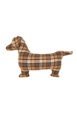 Plaid Dachshund Pillow - Poly Filled
