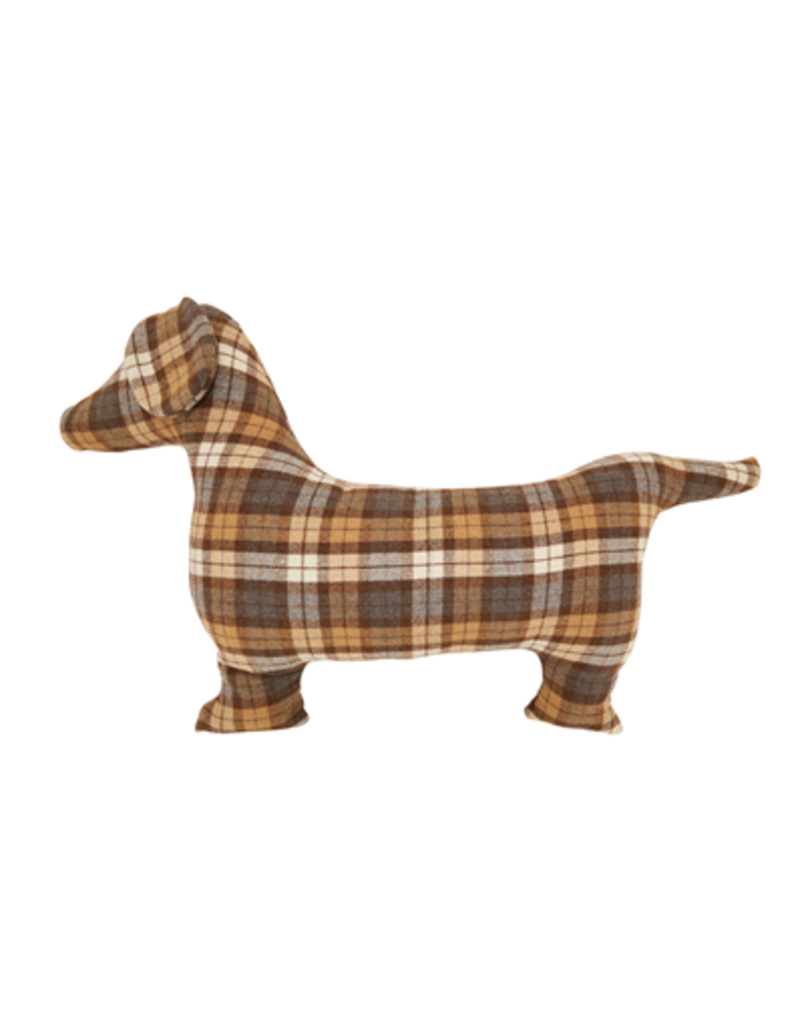 Plaid Dachshund Pillow - Poly Filled