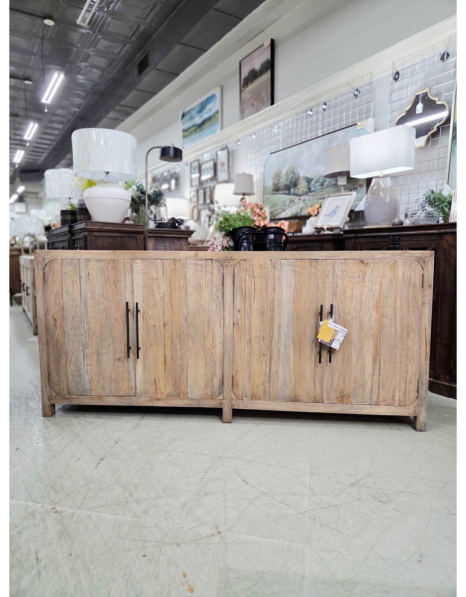 CAB601 Trenton Crdenza 4flat panel drs 79.8x16.1x36.2"H