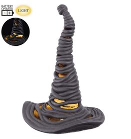 17" Battery Operated Witch's Hat With Light Black AFZ512-BK