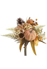 12.5" Hydrangea/Pumpkin/Pine Cone Bouquet VBP292-FA