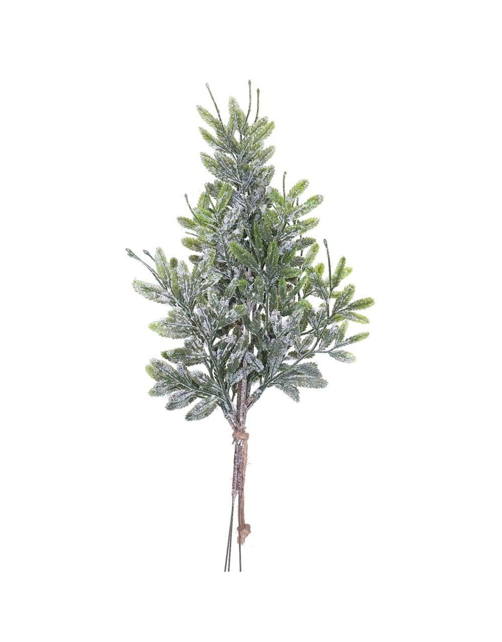 16" Iced Leaf Bundle  (3 Ea/Bundle) Glittered Green XAS821-GR/GL