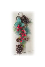 16" Bell/Pine Cone/Berry/Pine Door Hanger  XDA005-RE/BR