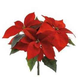 14" Poinsettia Bush x3 blooms XPB151-RE