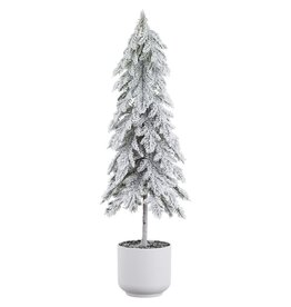 23" Snowed Pine Tree in Plastic Pot YTM263-WH/GR