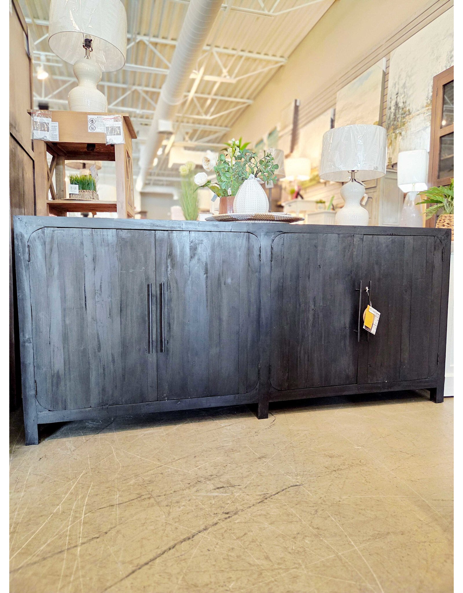 CAB601 Trenton Crdenza 4flat panel drs 79.8x16.1x36.2"H