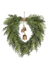 22" Mixed Cypress Wreath With Bells XDW411-GR