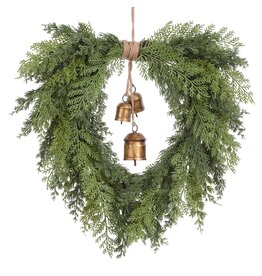 22" Mixed Cypress Wreath With Bells XDW411-GR