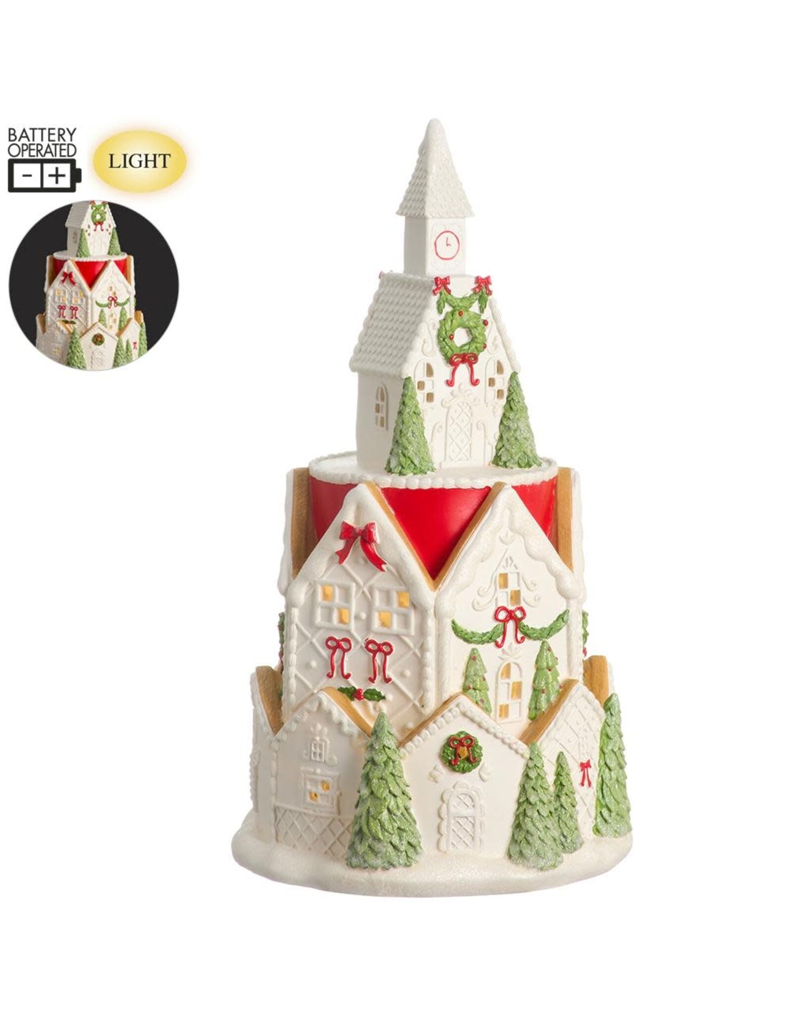 20" Battery Operated Christmas House With Light XAT641-RE/GR