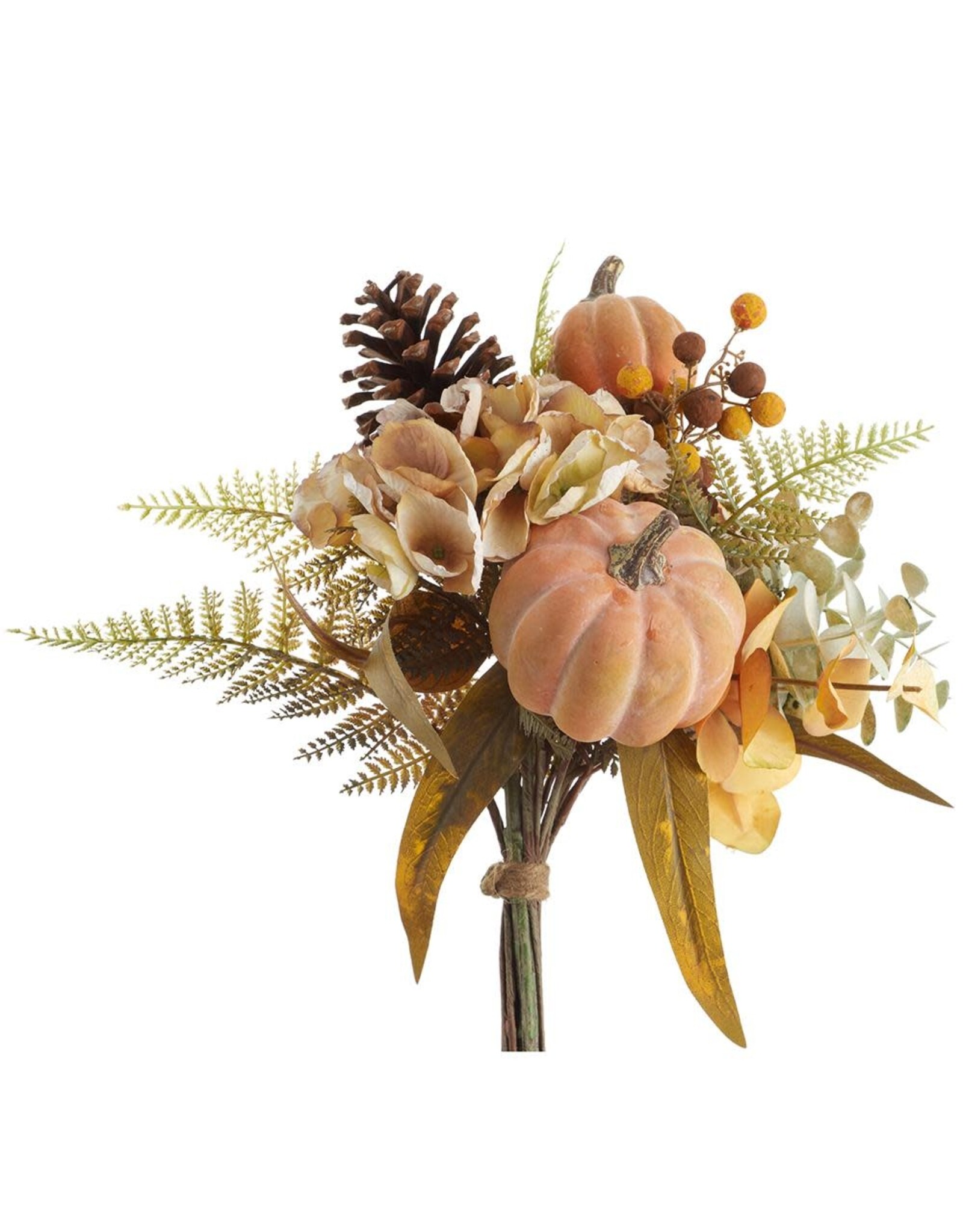 12.5" Hydrangea/Pumpkin/Pine Cone Bouquet VBP292-FA