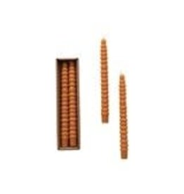 S/2 10"H Pumpkin Taper Candle, Orange Color, Boxed