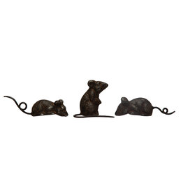 Metal Mouse, Distressed Rust Finish,3 Asst